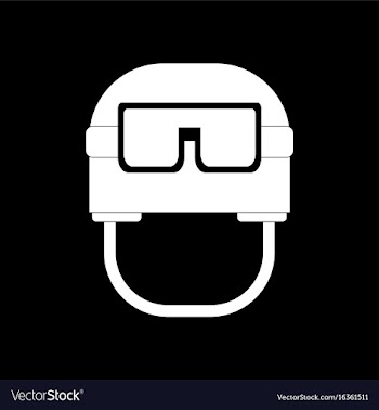 White icon on black background military helmet vector image