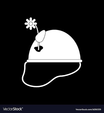 White icon on black background military helmet vector image
