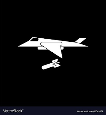 White icon on black background military jet vector image