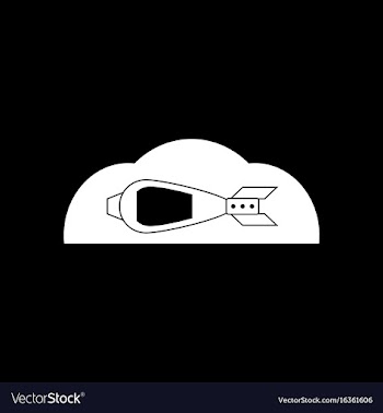White icon on black background military mortar vector image