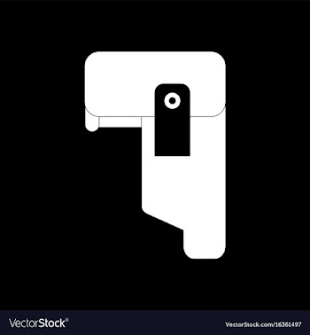White icon on black background military pistol vector image