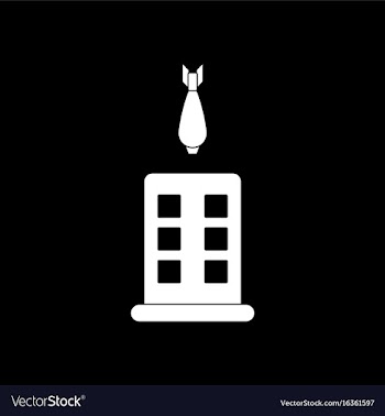 White icon on black background military shell and vector image