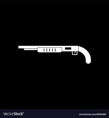 White icon on black background military shotgun vector image