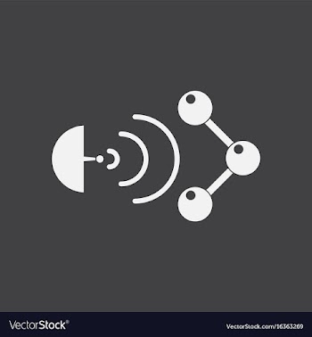 White icon on black background molecule and vector image