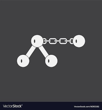 White icon on black background molecule on the vector image