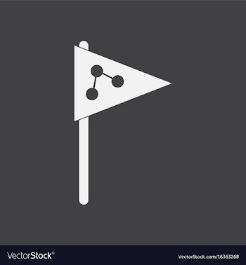 White icon on black background molecules and flag vector image