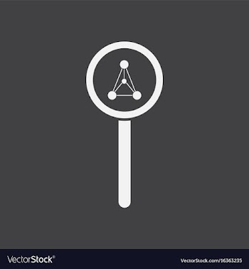 White icon on black background molecules and vector image