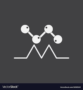 White icon on black background molecules and vector image