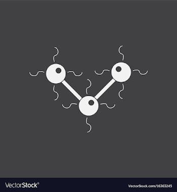 White icon on black background molecules and vector image