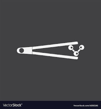 White icon on black background molecules and vector image