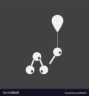 White icon on black background molecules and vector image