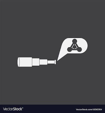 White icon on black background molecules and vector image