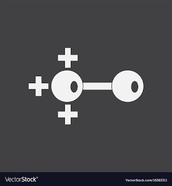 White icon on black background molecules and vector image