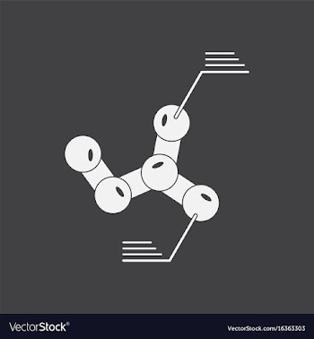 White icon on black background molecules elements vector image