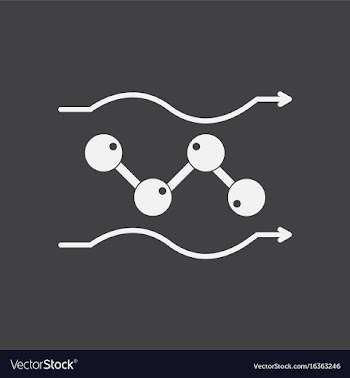 White icon on black background molecules motion vector image