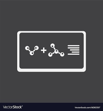 White icon on black background molecules plus vector image