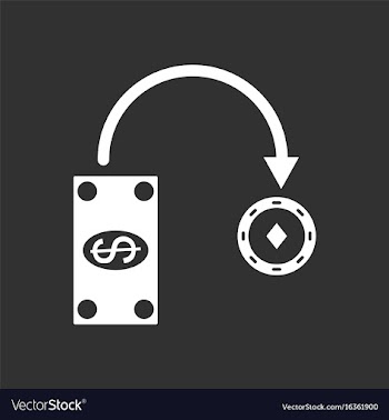 White icon on black background money equal chips vector image