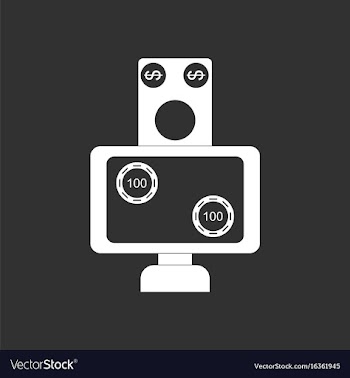 White icon on black background money equal chips vector image