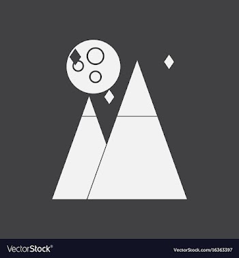 White icon on black background moon and pyramids vector image