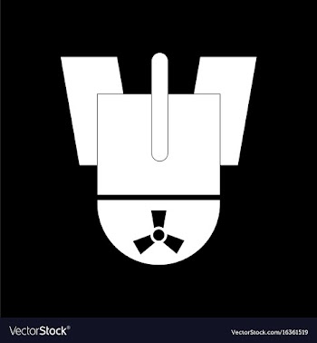 White icon on black background nuclear bomb vector image