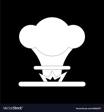 White icon on black background nuclear explosion vector image