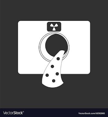 White icon on black background nuclear waste vector image
