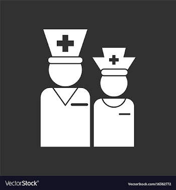 White icon on black background nursing staff vector image