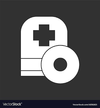 White icon on black background otolaryngology vector image