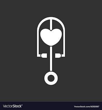 White icon on black background phonendoscope with vector image