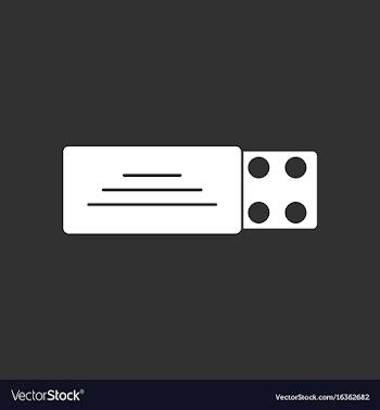 White icon on black background pill pack vector image