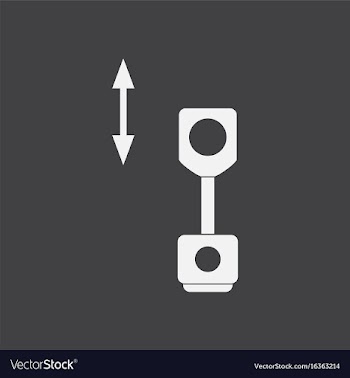 White icon on black background piston and arrows vector image