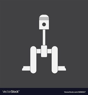 White icon on black background piston scheme vector image
