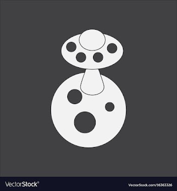 White icon on black background planet and flying vector image