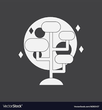 White icon on black background planet and tablets vector image