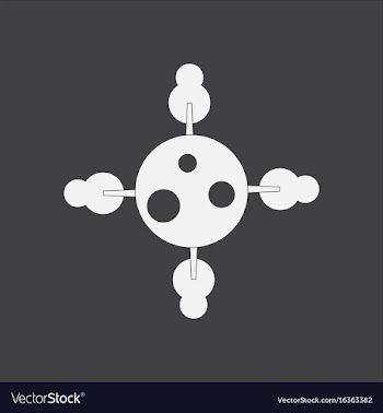 White icon on black background planet and trees vector image