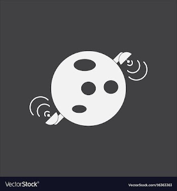 White icon on black background planet and vector image