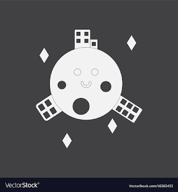 White icon on black background planet and vector image