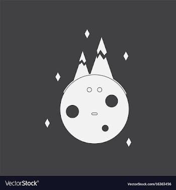 White icon on black background planet and vector image