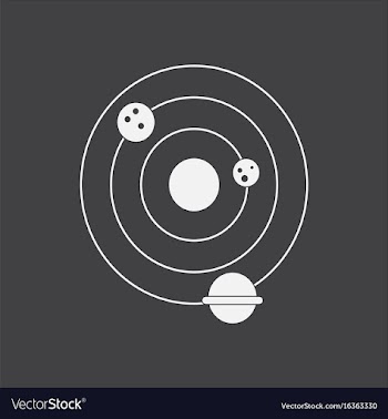 White icon on black background planets and the vector image