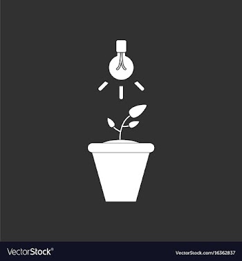 White icon on black background plant and light vector image