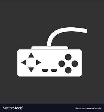 White icon on black background playing joystick vector image