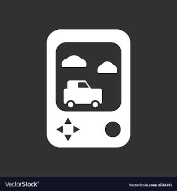 White icon on black background portable game vector image