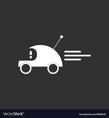 White icon on black background remote control car vector image