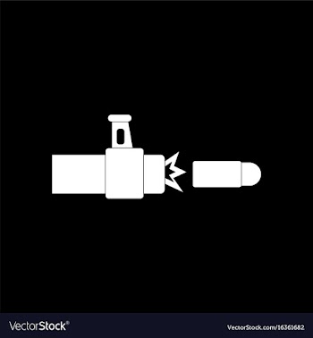 White icon on black background rifle bullet shot vector image