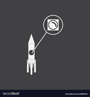White icon on black background rocket and porthole vector image