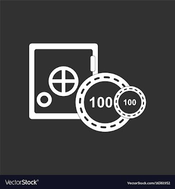 White icon on black background safe and chips vector image