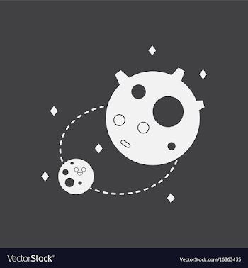 White icon on black background satellite and orbit vector image