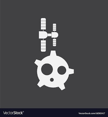 White icon on black background satellite and vector image