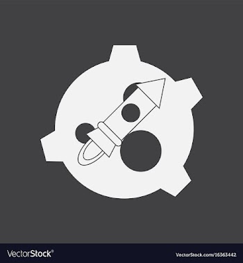 White icon on black background satellite and vector image