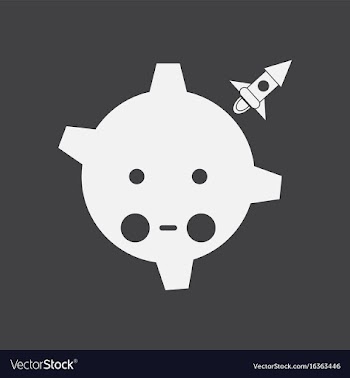 White icon on black background satellite and vector image
